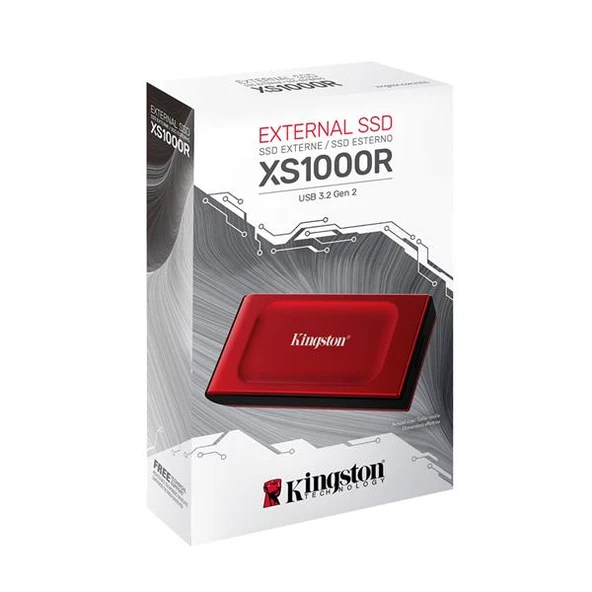 Kingston XS1000 1TB USB 3.2 Gen 2 Mini Kırmızı Taşınabilir SSD - 4