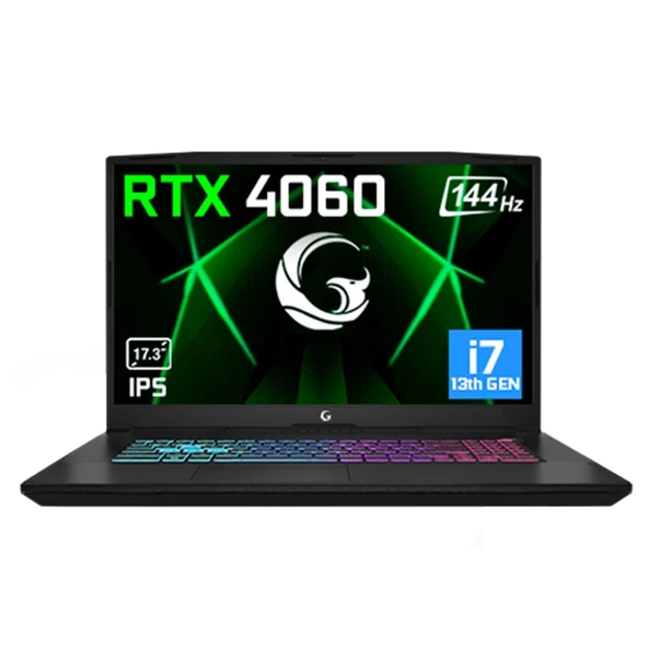 Game Garaj Slayer3 7XL-4060 V2 C2 Intel Core i7 13700H 32GB RAM 1TB SSD RTX4060 17.3" FHD 144Hz IPS FreeDOS Dizüstü Bilgisayar + Çanta