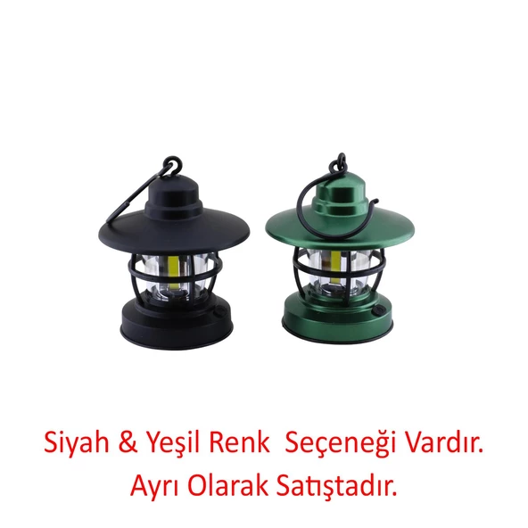 Kamp Lambası Pilli Ledli Beyaz Işıklı El Feneri Işıldak Portatif Taşınabilir Küçük Gece Lamba Siyah - 8