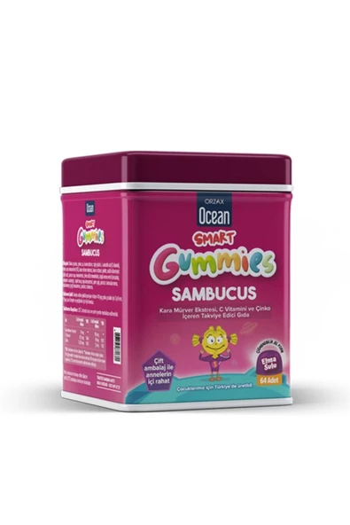 Ocean Smart Gummies Sambucus Takviye Edici Gıda 64 Adet 8697595872680