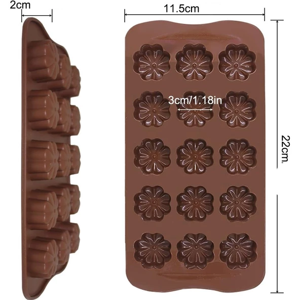 Silikon Kalıp   Sekiz Yapraklı Yonca  Kalıbı    15 Li - Resim 2