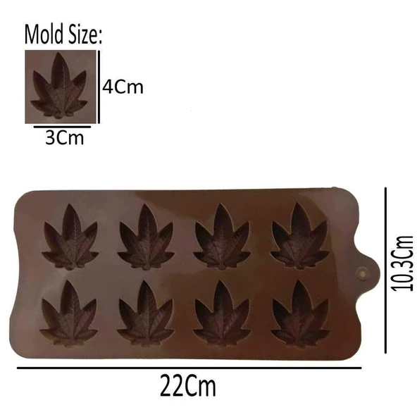 Silikon Kalıp Yaprak Modeli  8  li - 2