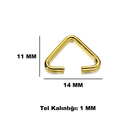 Anahtarlık Montaj Halkası Üçgen Takı Bağlantı Halkası 14x11 MM (1000 Adet)  Gümüş - 4