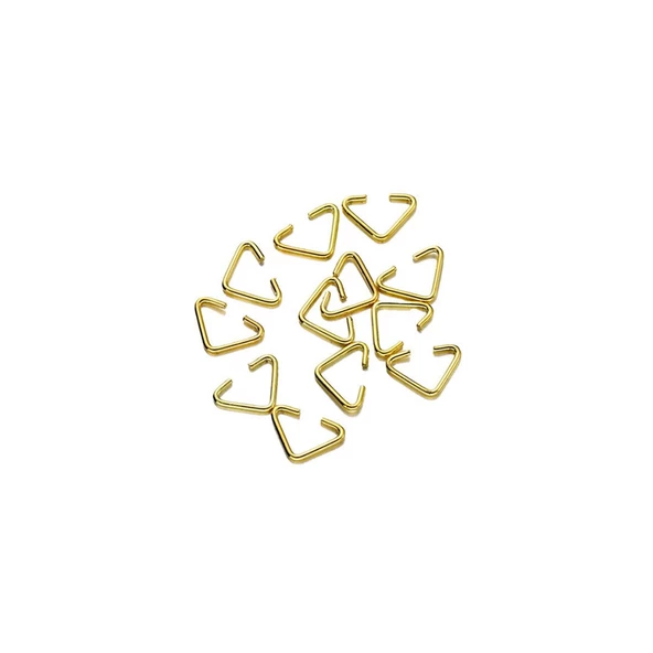 Anahtarlık Montaj Halkası Üçgen Takı Bağlantı Halkası 14x11 MM (100 Adet)  Gold