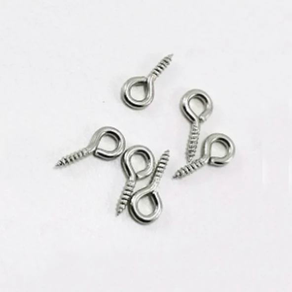 Metal Takı Ve Obje Halkası Vidalı  1 CM  (100 Adet)  Gümüş