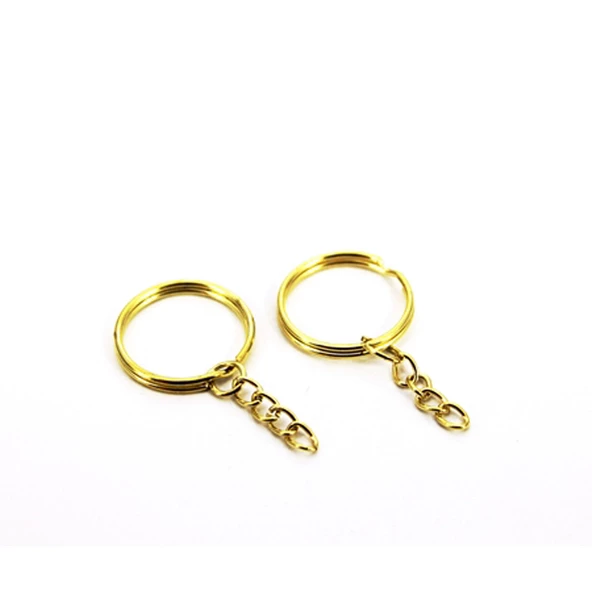 Anahtarlık Halkası Zincirli  4 CM (1000 Adet)  Altın