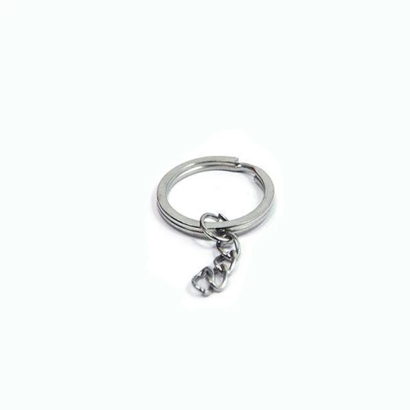 Anahtarlık Halkası Zincirli  5 Cm (1000 Adet)  Gümüş