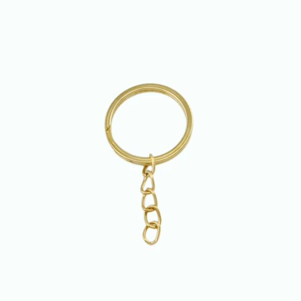 Anahtarlık Halkası Zincirli  5 Cm (1000 Adet)  Gold