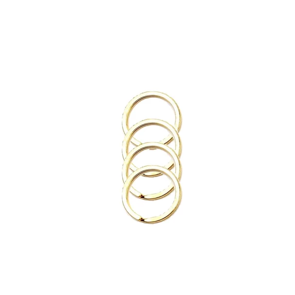 Zincirsiz Boş Yassı Model Anahtarlık Halkası  3.1 CM (50 Adet)  Gold