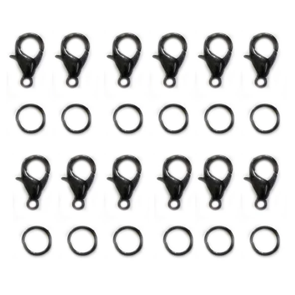 Kolye Halhal Bileklik Papağanı Ve Halkası (50 Adet)  Siyah