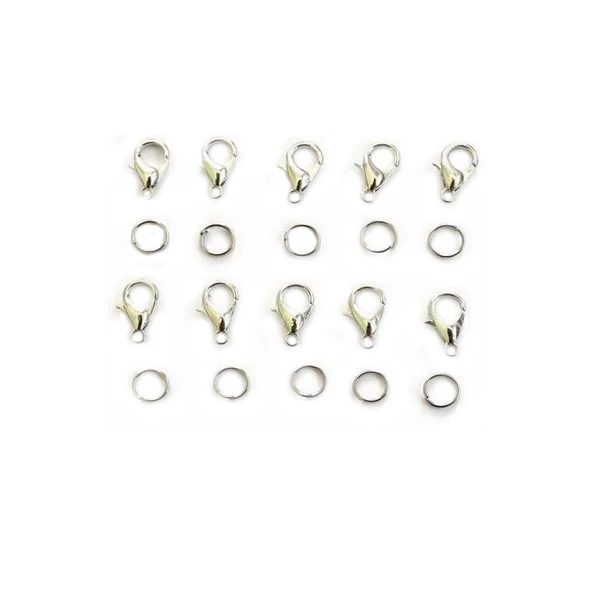 Kolye Halhal Bileklik Papağanı Ve Halkası (50 Adet)  Gümüş