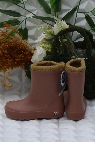 Igor W10306 010 Yogı Borreguıto Rosa Dusty Pembe İçi Kürklü Çocuk Yağmur Çizmesi - 4