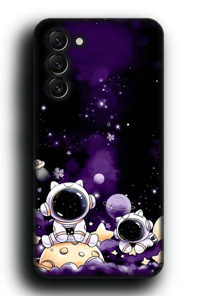 Galaxy S23 Plus Uyumlu Lansman Telefon Kılıfı "Astronot Mor Gezegen Yıldızlar İniş Astro"