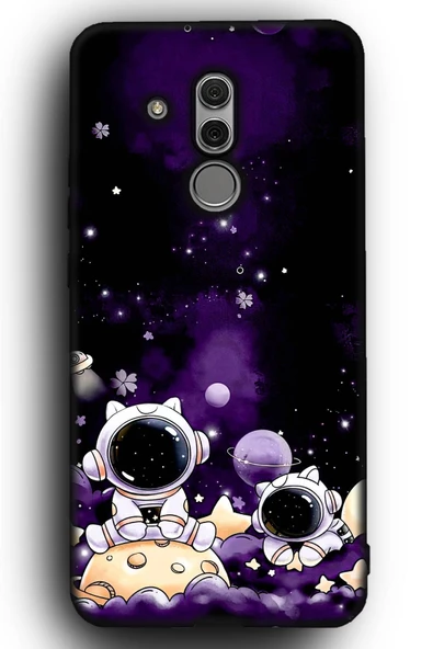 Huawei Mate 20 Lite Uyumlu Lansman Telefon Kılıfı "Astronot Mor Gezegen Yıldızlar İniş Astro"