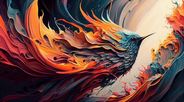 Renkli Kuş Çizimi Desenli Duvar Kağıdı - 6