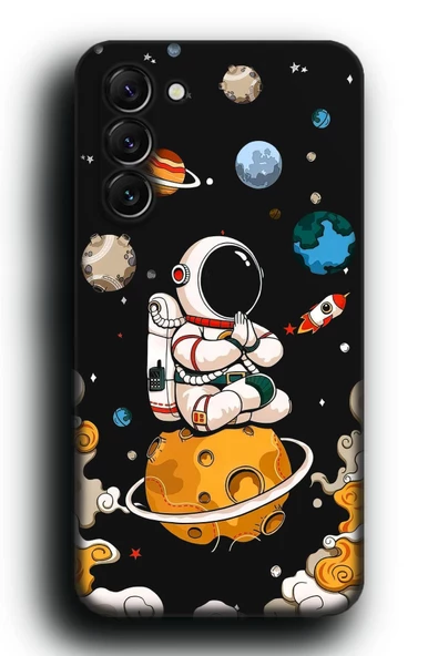 Galaxy S23 Plus Uyumlu Lansman Telefon Kılıfı "Meditasyon Astronot Zen Uzay Roket Yıldız"