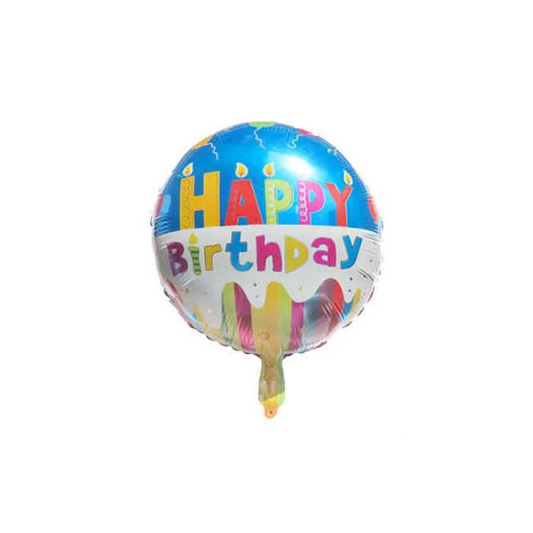Folyo Balon Happy Birthday Renkli  18 İNC