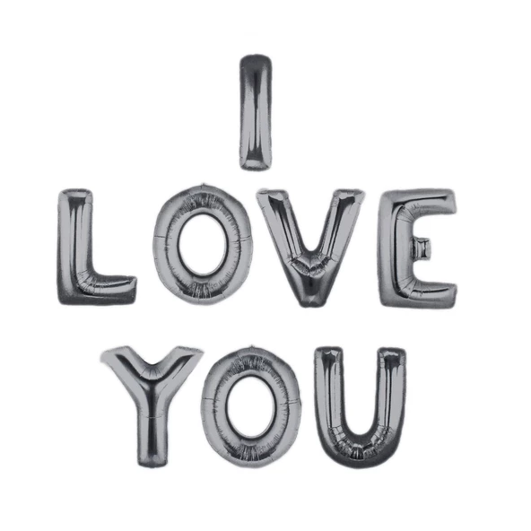 Folyo Balon I Love You  Set 45 CM  Gümüş