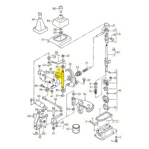 VW Golf 3 1992-1998 Vites Geri Hareket Mili 1H0711173 - 3