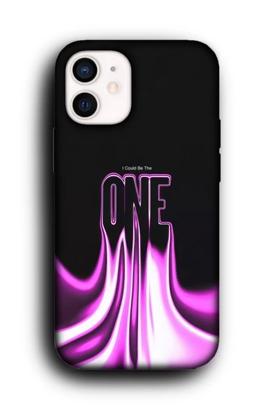 iPhone 12 Mini Uyumlu Lansman Telefon Kılıfı ""One" Streetwear Tarzı Tasarım Yazı Pembe"