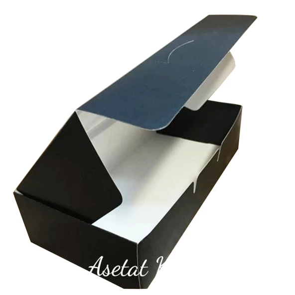 Pencereli Karton Kutu Düz Renk 20X10X5 CM  (10 Adet) Siyah - 2