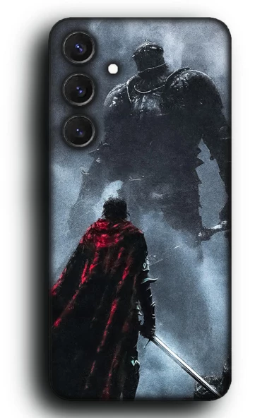 Galaxy S24 Plus Uyumlu Lansman Telefon Kılıfı "Kızıl Pelerin Savaşçı Souls Dark Fantasy Boss"