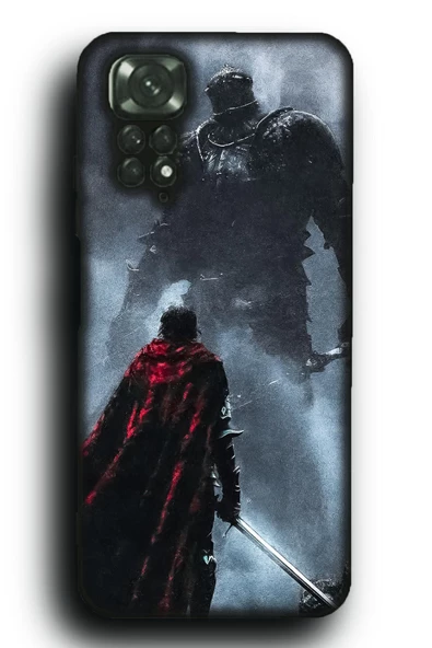 Redmi Note 11 Uyumlu Lansman Telefon Kılıfı "Kızıl Pelerin Savaşçı Souls Dark Fantasy Boss"