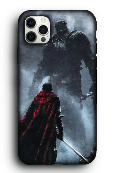 iPhone 11 Pro Max Uyumlu Lansman Telefon Kılıfı "Kızıl Pelerin Savaşçı Souls Dark Fantasy Boss"