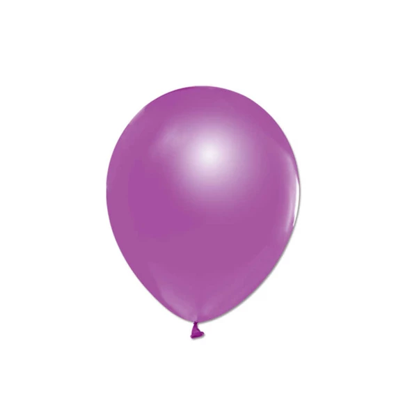 Metalik  Balon 12 İnç Baskısız (100 Adet)  Mor