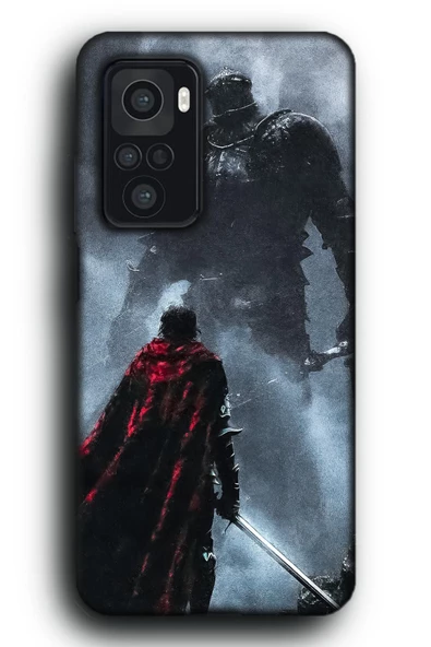 Xiaomi Redmi Note 10S Uyumlu Lansman Telefon Kılıfı "Kızıl Pelerin Savaşçı Souls Dark Fantasy Boss"