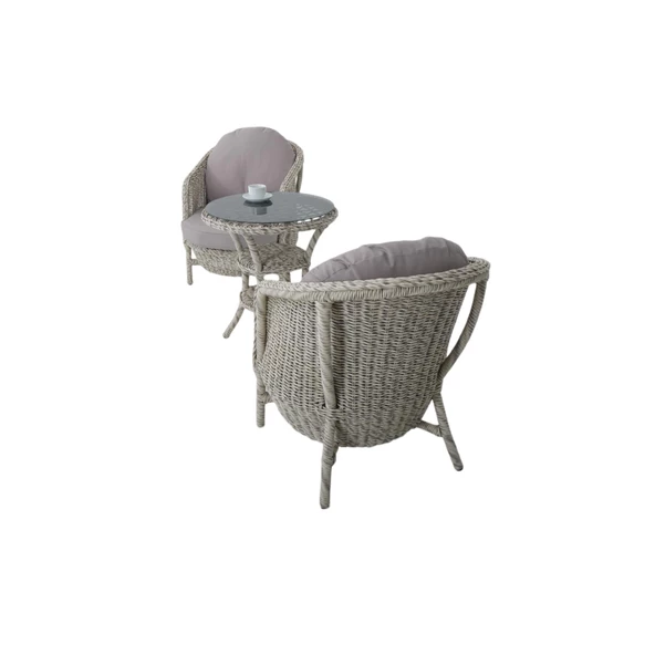 Conjunto Rattan Dedikodu Balkon Bahçe Takımı | 2+1 | Rehome - 3