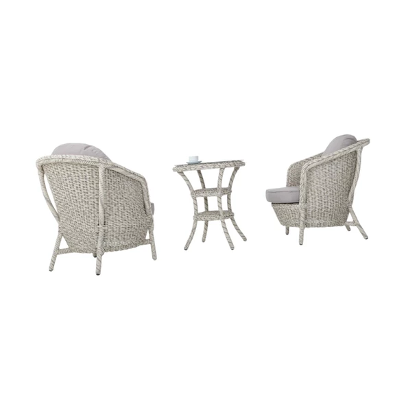 Conjunto Rattan Dedikodu Balkon Bahçe Takımı | 2+1 | Rehome - 4