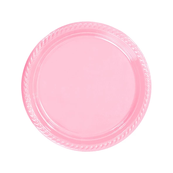Tabak Plastik 22 Cm (25 Adet)  Pembe