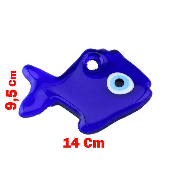 Cam Nazar Boncuğu Delikli Balık Modeli Büyük Boy - 2