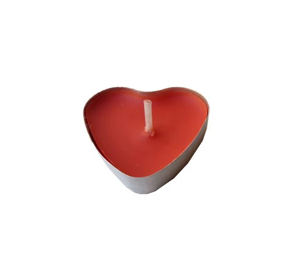 Kalp Tealight Mum Kalp Modeli (50 Adet)  Kırmızı - 1