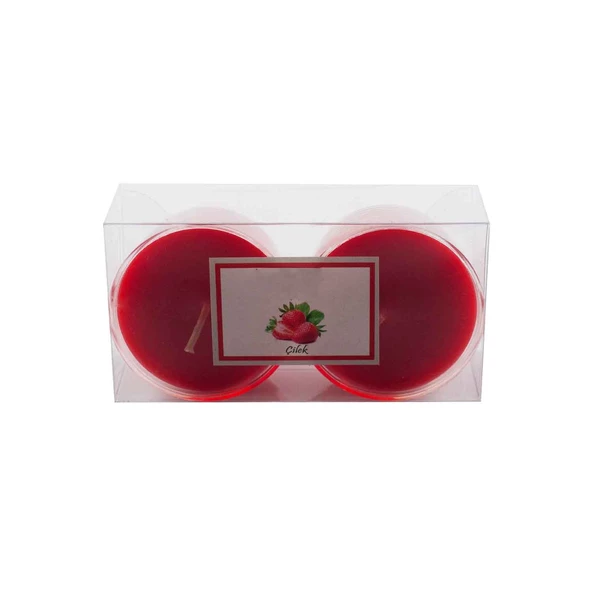 Kapsül Mum 3x5.5 CM  İkili  Akrilik Kapsül   Kırmızı