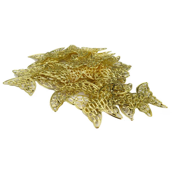 Kelebek Metal Küçük (100 Adet)  Altın - 2
