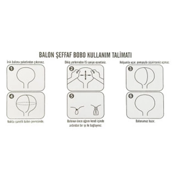 Balon Şeffaf  Bobo Çok Amaçlı Küçük Boy 18 İnç - 3