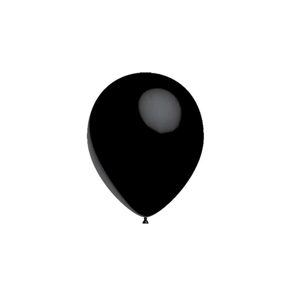 Metalik  Balon 12 İnç Baskısız (100 Adet)  Siyah
