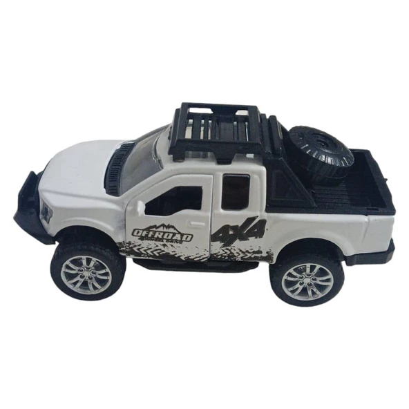 Çek Bırak Metal Arazi Aracı 13 cm - Beyaz - Resim 3