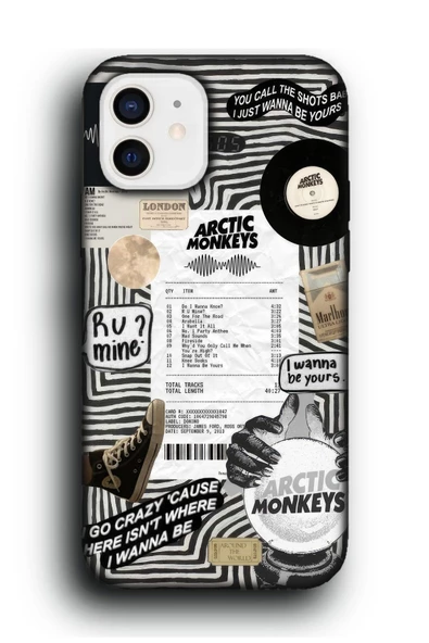 iPhone 12 Uyumlu Lansman Telefon Kılıfı "Arctic Monkeys Pinterest Rock Kolaj Tasarım"