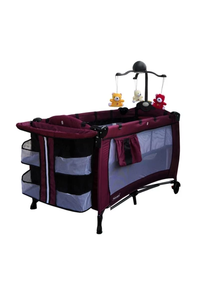 Holmer Kids Eurostyle Oyun Parkı Park Yatak 60x120cm Mürdüm