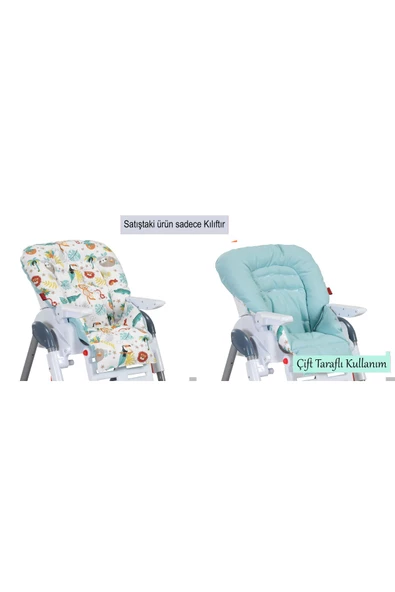 HOLMER Leke Tutmaz Organik Mama Sandalyesi Minderi & Kılıfı Max-T Su Yeşili - 2