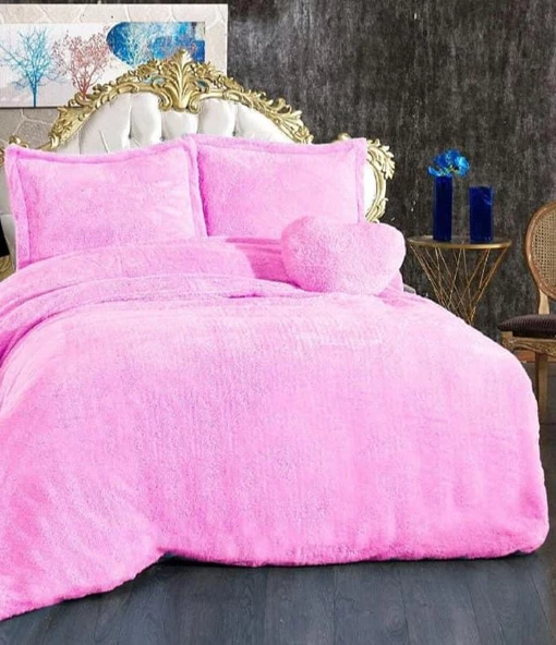 Peluş Nevresim Takımı Welsoft 200x220 cm Pembe