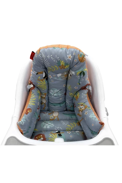 HOLMER Leke Tutmaz Organik Mama Sandalyesi Minderi & Kılıfı Md Gri - 5