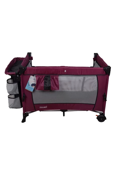 HOLMER Kids Maxi Comfort Coolstyle Anne Yanı Oyun Parkı/Beşik 70x110cm Mürdüm+Aloevera Yatak - 5