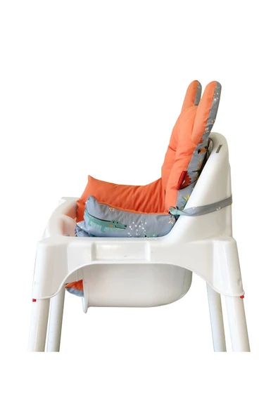 HOLMER Leke Tutmaz Organik Mama Sandalyesi Minderi & Kılıfı ML TURUNCU - 5