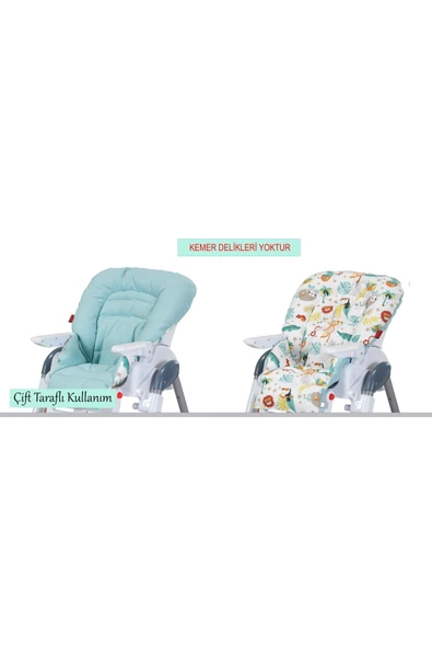 HOLMER Organik Mama Sandalyesi Minderi & Kılıfı (Kemer Deliksiz) Su Yeşili - 2