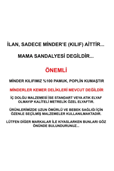 HOLMER Organik Mama Sandalyesi Minderi & Kılıfı (Kemer Deliksiz) Koyu Gri - 3
