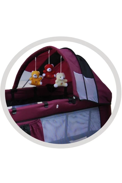HOLMER Kids Maxi Comfort Eurostyle Oyun Parkı 60 x 120 cm Mürdüm+Aloevera Yatak - 2